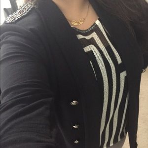 INC blazer with embellished shoulders